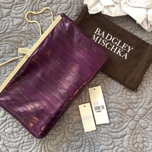 NWT leather Badgley Mischa clutch bag